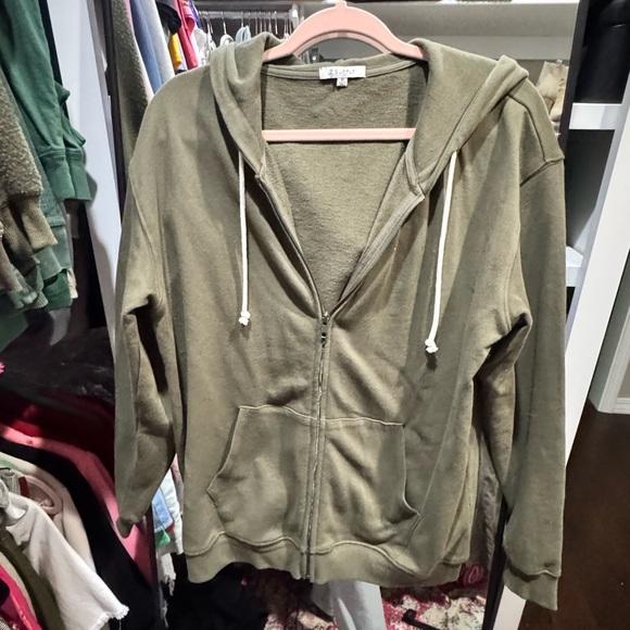 Z Supply Jackets & Blazers - Z Supply Green Hooded Academy Zip-Up Jacket